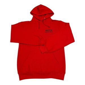 Jerzees by Russell Vintage Keith Construction Red Pullover‎ Hoodie Sweatshirt M